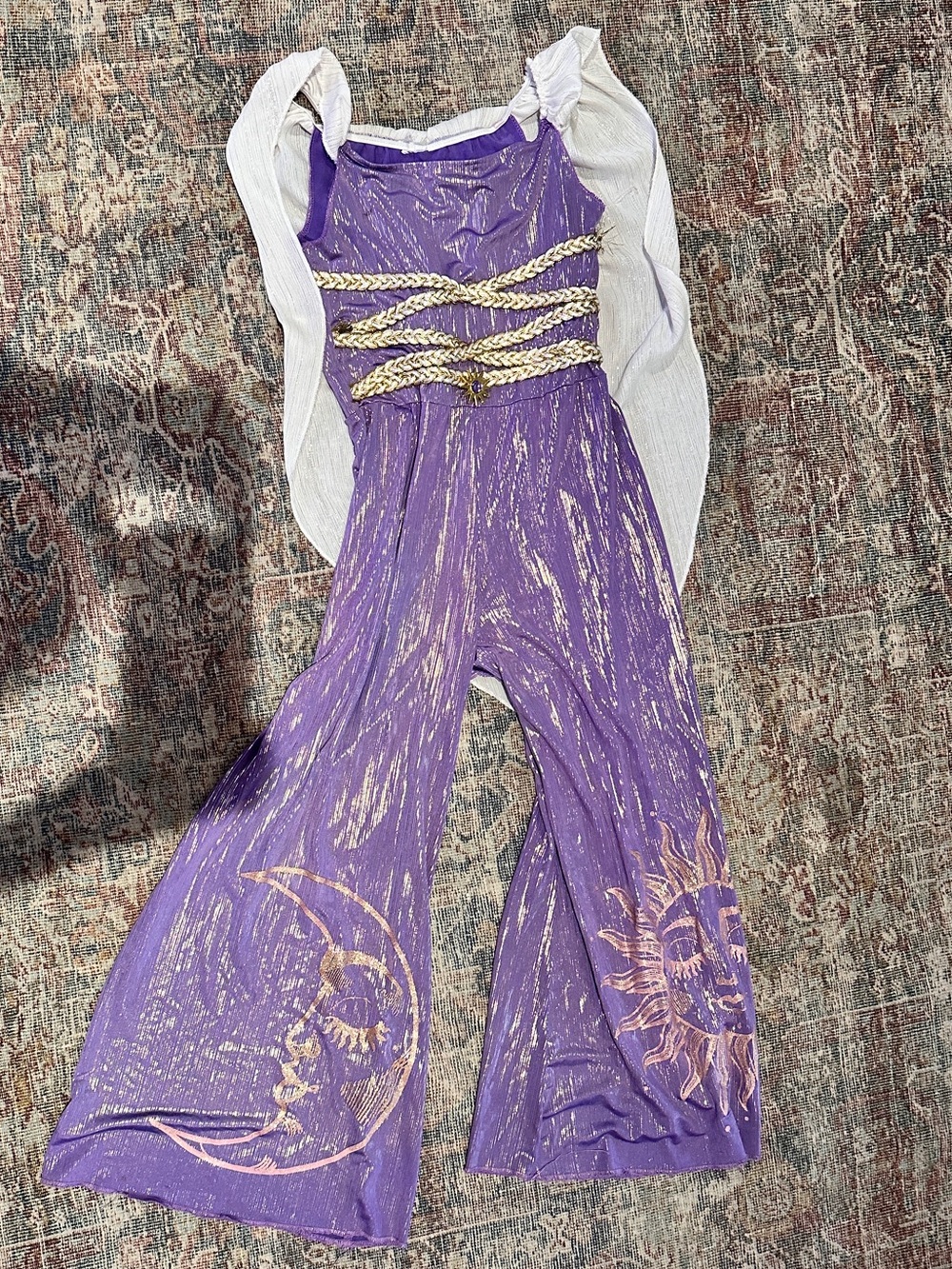 Spirit Halloween glitter goddess Celestial Jumpsuit costume girls size medium